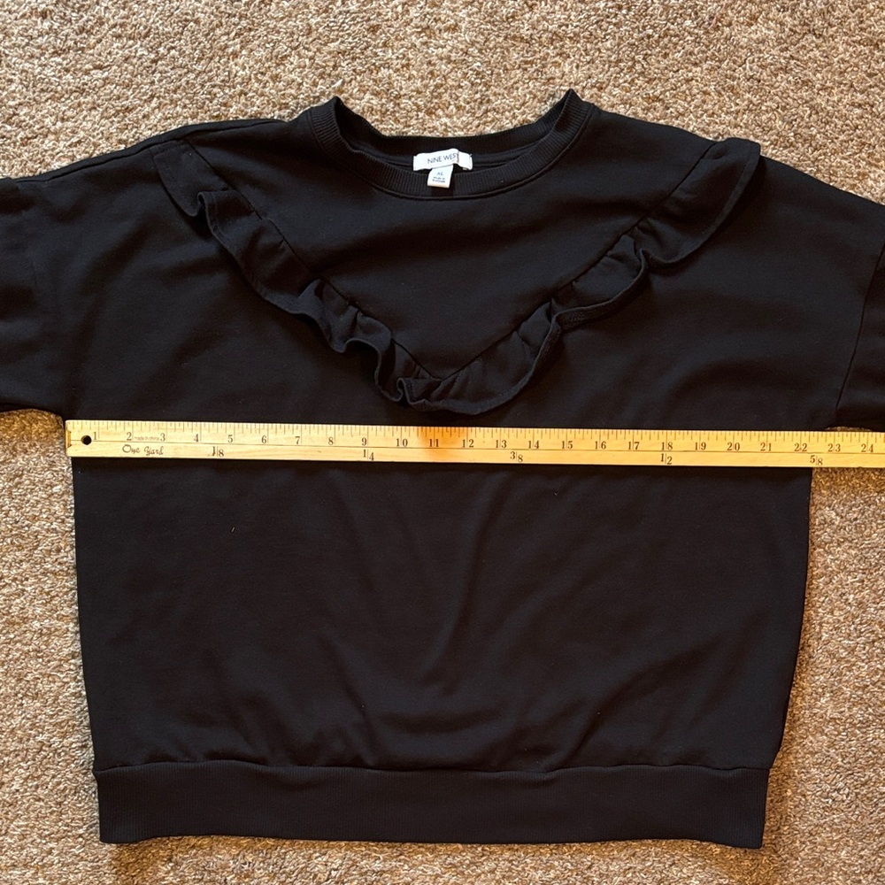 Black Ruffled Sweatshirt - Picture 2 of 4